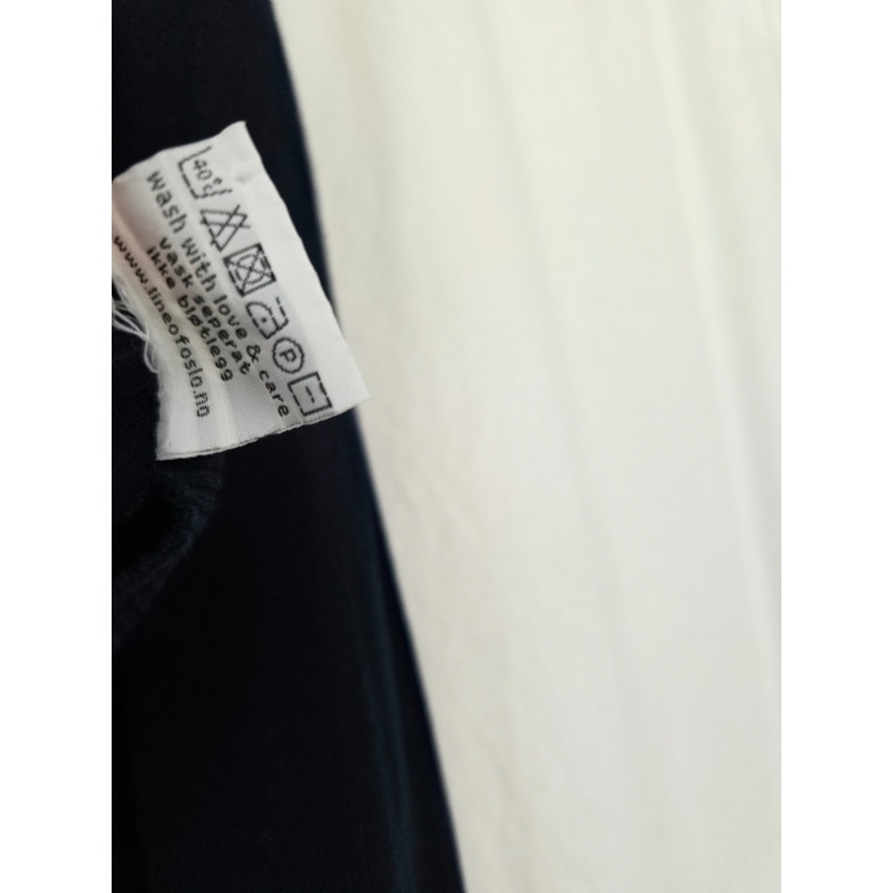 Line of Oslo Navy Blue Cropped Cardigan Peace Sign Cotton Sweater S - Picture 6 of 9